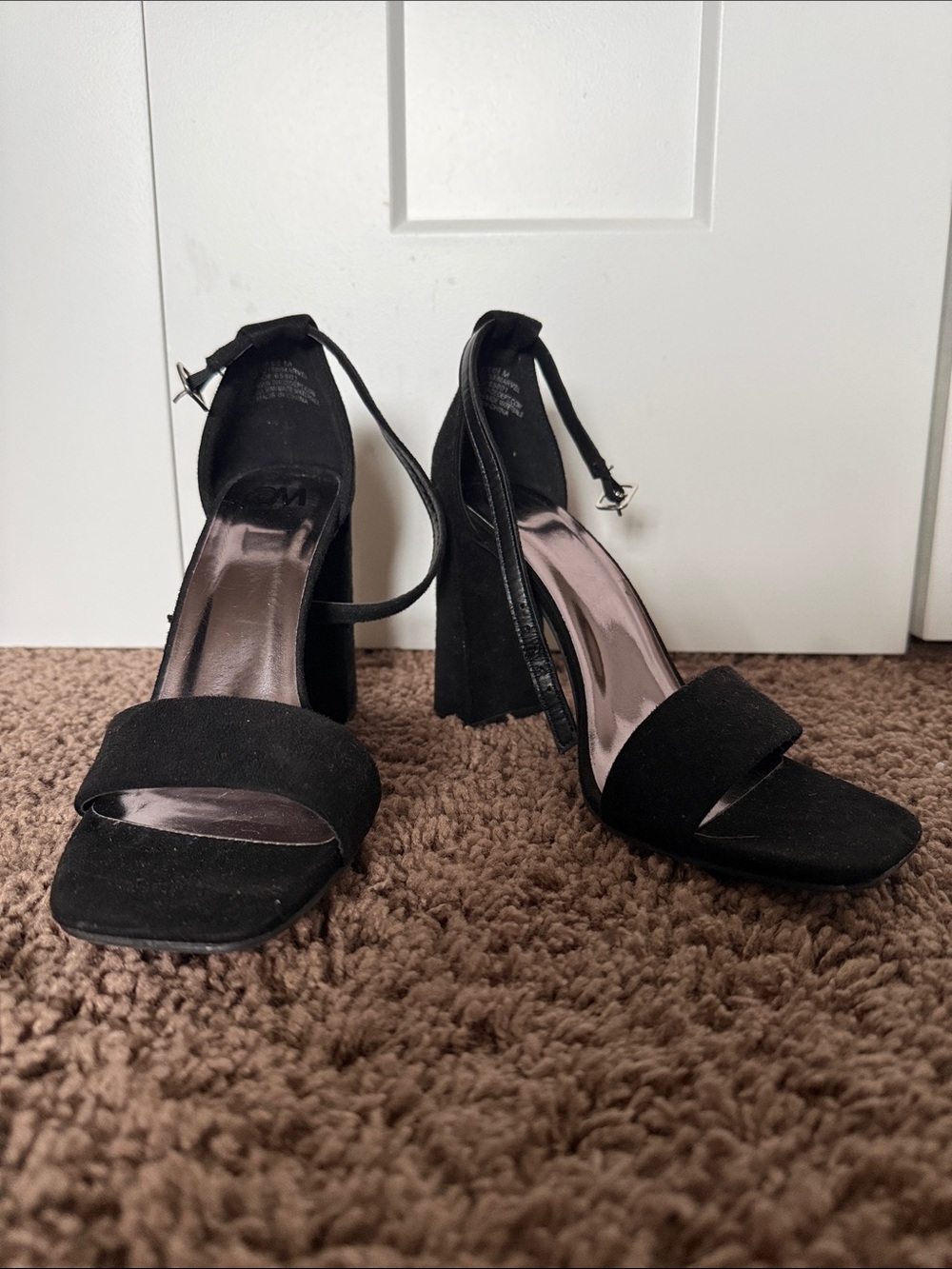 Black Ankle-Strap Block Heel Sandals - Women